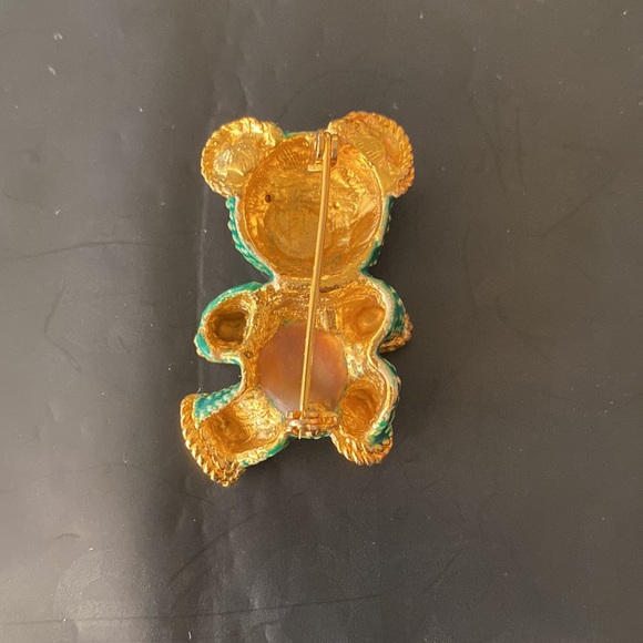 💕Green and Gold Bear Pin - Picture 2 of 4